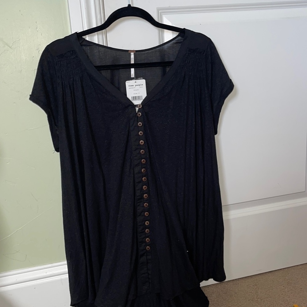 Free people oversized black shirt